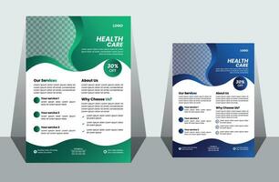 flygblad mockup, proffs medicinsk flygblad design vektor