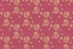 Rosa Rose Muster Hintergrund mit Weiß Umrisse vektor