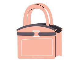 modern kvinnor rosa elegant väska. vektor platt isolerat tillbehör handväska.
