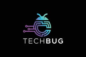 brev c modern tech insekt vektor logotyp design