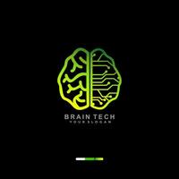 brain tech logotypdesign vektor