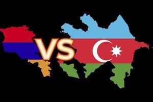 Illustration Vektorgrafik der Kaukasuskrise. Armenien-Aserbaidschan-Konflikt 2020. vektor