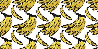 nahtloses Muster von extra reifen Bananen und einzelnen Bananen. vektor