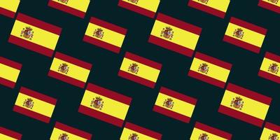 seamless mönster av spaniens flagga isolerad på mörkblå bakgrund. vektor