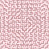 rosa sömlös abstrakt geometrisk japansk överlappande cirklar rader och vågor mönster vektor