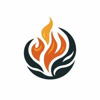 Feuer Flamme Logo Symbol. Öl, Gas und Energie. isoliert Vektor Illustration