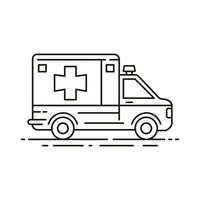 Krankenwagen Fahrzeug Linie Symbol. zuerst Hilfe, Notfall Service. dringend medizinisch Pflege Konzept. isoliert Vektor Illustration.