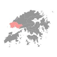 tuen mun distrikt Karta, administrativ division av hong kong. vektor illustration.