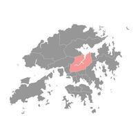 sha Zinn Kreis Karte, administrative Aufteilung von Hong Kong. Vektor Illustration.