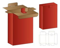 Box Verpackung gestanzte Vorlage Design. 3D-Modell vektor