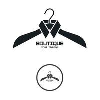 enkel kläder galge logotyp design med kreativ aning vektor