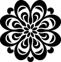 Mandala - - schwarz und Weiß isoliert Symbol - - Vektor Illustration