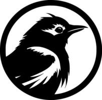 fågel - svart och vit isolerat ikon - vektor illustration