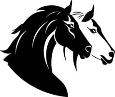 Pferde - - schwarz und Weiß isoliert Symbol - - Vektor Illustration