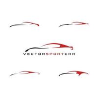 Vektor abstrakte Sportwagen-Silhouette-Logo-Set