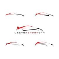 Vektor abstrakte Sportwagen-Silhouette-Logo-Set