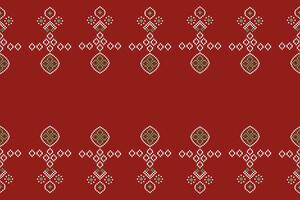 etnisk geometrisk tyg mönster korsa stitch.ikat broderi etnisk orientalisk pixel mönster röd jul dag bakgrund. abstrakt, vektor, illustration. textur, ram, dekoration, motiv, siden tapet. vektor
