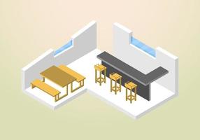 isometrisches Design der Vektorschablone des Caféhauses oder des Cafés vektor