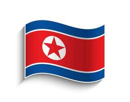 Vektor Norden Korea winken Flagge Symbol
