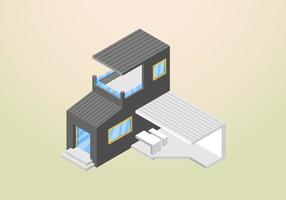 isometrisk design av modern och minimalistisk husvektormall vektor