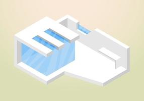 isometrisk design av modern och minimalistisk husvektormall vektor