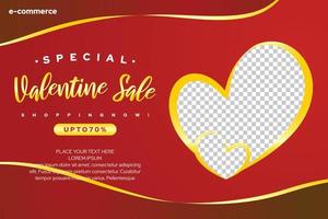 Valentinstag-Verkaufsförderungs-Banner-Design geeignet für Social-Media-Posts, Broschüren, Poster, Webbanner usw. vektor