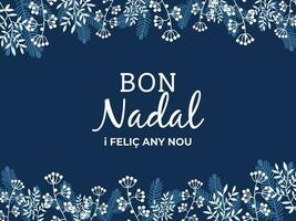 bon nadal jul design med katalansk språk med blå Färg vektor