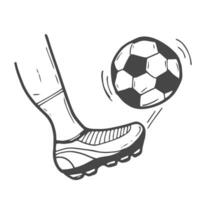 skizzieren Illustration von ein Fußball Spieler Fuß treten das Fußball Ball vektor