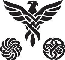 schwarz Silhouette solide Vektor einstellen von Symbole wie, Adler, Vogel, Falke, Falke, Drachen Falke, Adler Emblem und damit An.