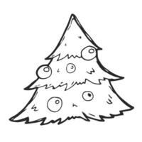 Weihnachten Baum Gekritzel Vektor skizzieren isoliert auf Weiß Hintergrund