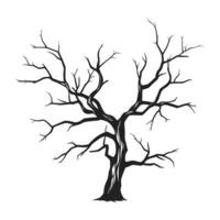 besatt träd skiss vektor silhuett isolerat på en vit bakgrund, död- skrämmande träd silhuett vektor