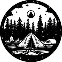 Camping - - minimalistisch und eben Logo - - Vektor Illustration