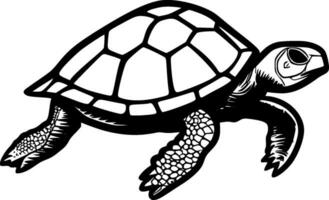 sköldpadda - minimalistisk och platt logotyp - vektor illustration