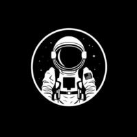 astronaut - minimalistisk och platt logotyp - vektor illustration