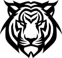 tiger - svart och vit isolerat ikon - vektor illustration