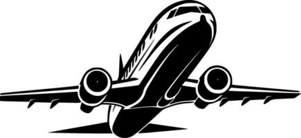 Flugzeug - - schwarz und Weiß isoliert Symbol - - Vektor Illustration