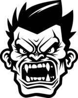 zombie - svart och vit isolerat ikon - vektor illustration
