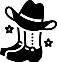 fast ikon för cowboy vektor