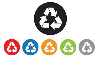 Recycling-Icons gesetzt, Mülleimer, Vektorillustration vektor