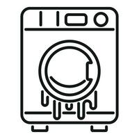 full vatten av bruten tvätta maskin ikon översikt vektor. elektrisk arbetstagare vektor