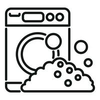 tvättning maskin tvätta tvål bubblor ikon översikt vektor. vatten olycka vektor