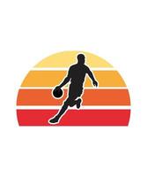 Basketball-Retro-Sonnenuntergang-Design-Vorlage vektor