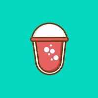 platt illustration av en milkshake bubbla te med enkel smaker isolerat vektor