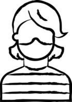 Maske Frau Hand gezeichnet Vektor Illustration