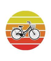 Fahrrad Retro-Sonnenuntergang-Design-Vorlage vektor