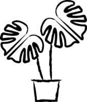 Monstera Deliciosa Pflanze Hand gezeichnet Vektor Illustration