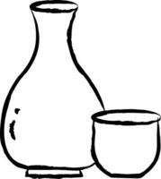 Sake Hand gezeichnet Vektor Illustration