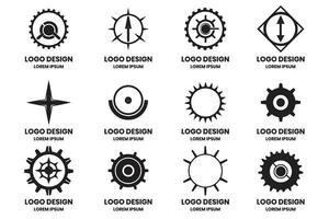 modern redskap och cirkel logotyp i minimalistisk stil vektor