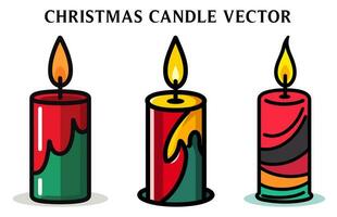 Weihnachten Kerze Clip Art bündeln, bunt Kerze Vektor Illustration