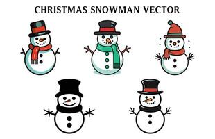 einstellen von Weihnachten Schneemann Vektor, Schneemann Illustration bündeln vektor